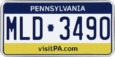 PA license plate MLD3490