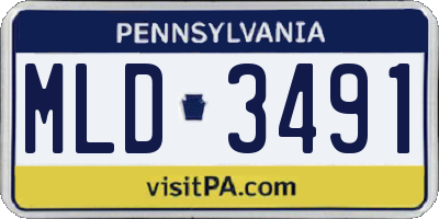 PA license plate MLD3491