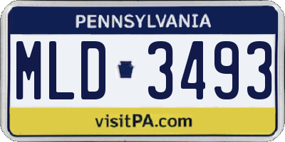 PA license plate MLD3493