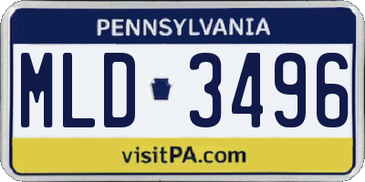 PA license plate MLD3496