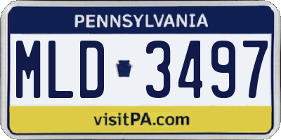 PA license plate MLD3497