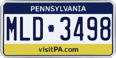 PA license plate MLD3498