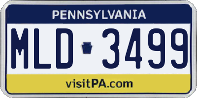 PA license plate MLD3499