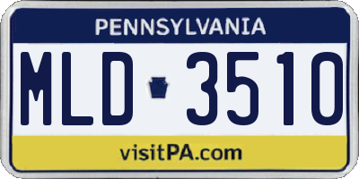 PA license plate MLD3510