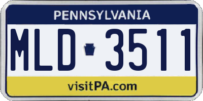 PA license plate MLD3511