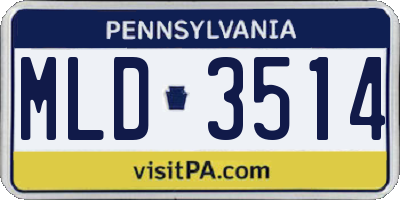 PA license plate MLD3514