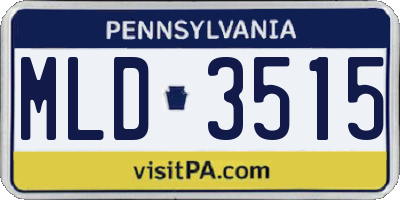 PA license plate MLD3515