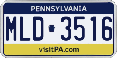 PA license plate MLD3516