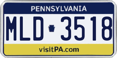 PA license plate MLD3518