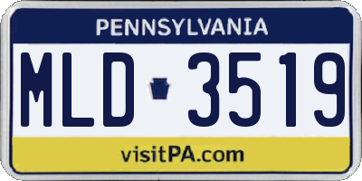 PA license plate MLD3519