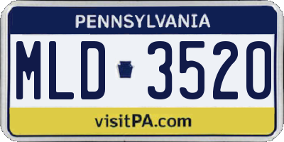 PA license plate MLD3520
