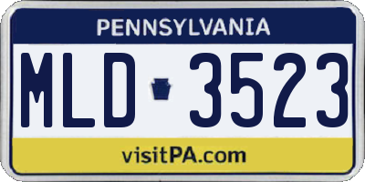PA license plate MLD3523
