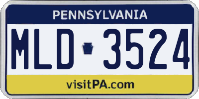 PA license plate MLD3524