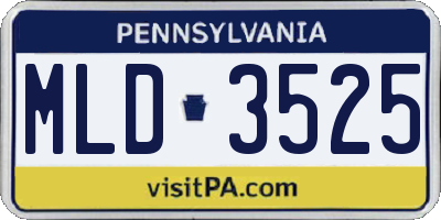PA license plate MLD3525