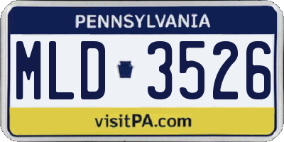 PA license plate MLD3526
