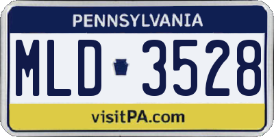 PA license plate MLD3528