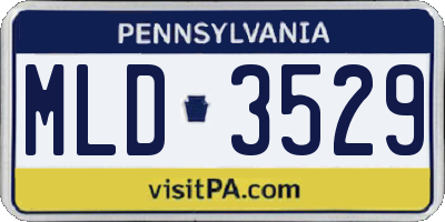 PA license plate MLD3529