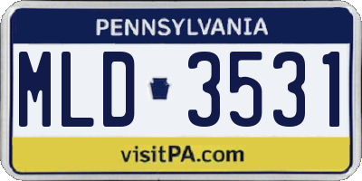 PA license plate MLD3531