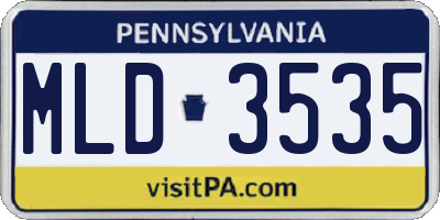 PA license plate MLD3535