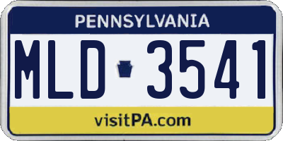 PA license plate MLD3541