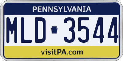 PA license plate MLD3544