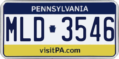 PA license plate MLD3546