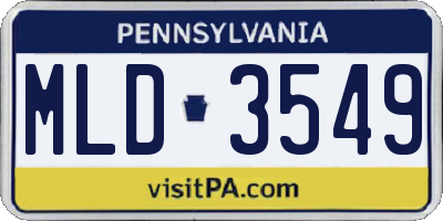 PA license plate MLD3549