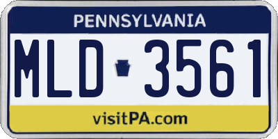 PA license plate MLD3561