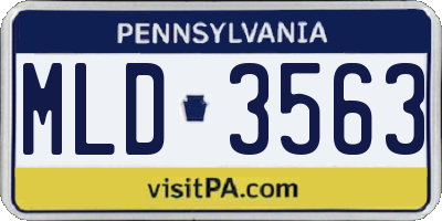 PA license plate MLD3563