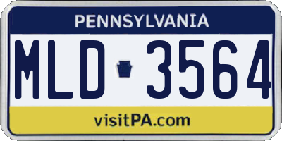 PA license plate MLD3564