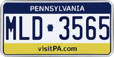 PA license plate MLD3565