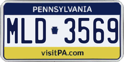 PA license plate MLD3569