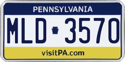 PA license plate MLD3570