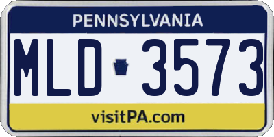 PA license plate MLD3573