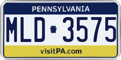 PA license plate MLD3575