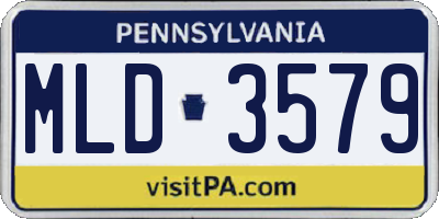 PA license plate MLD3579