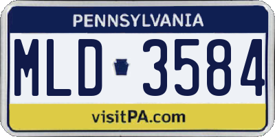 PA license plate MLD3584
