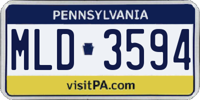 PA license plate MLD3594