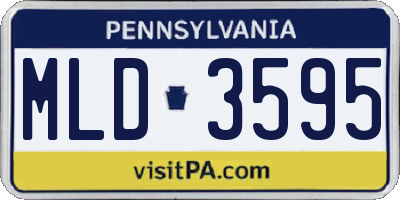 PA license plate MLD3595