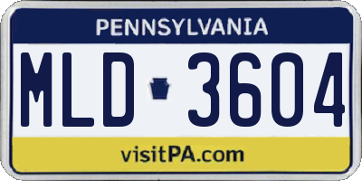 PA license plate MLD3604