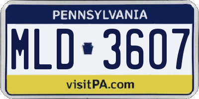 PA license plate MLD3607