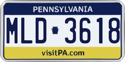 PA license plate MLD3618