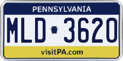 PA license plate MLD3620