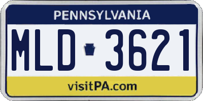 PA license plate MLD3621