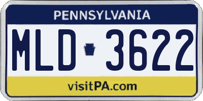 PA license plate MLD3622
