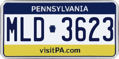 PA license plate MLD3623