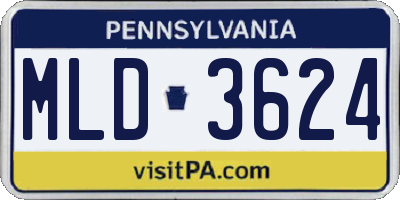 PA license plate MLD3624