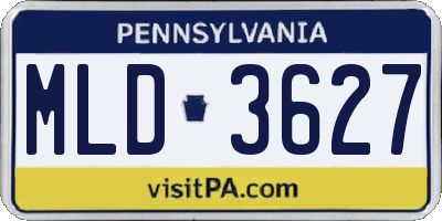 PA license plate MLD3627