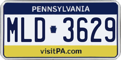 PA license plate MLD3629