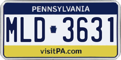 PA license plate MLD3631